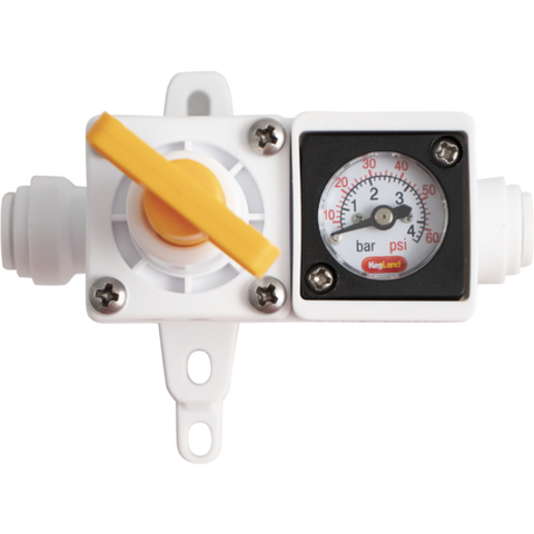 Duotight In-Line Regulator | Built-In Pressure Gauge | 0-60 PSI | Liquid & Gas Compatible | 8 mm Duotight