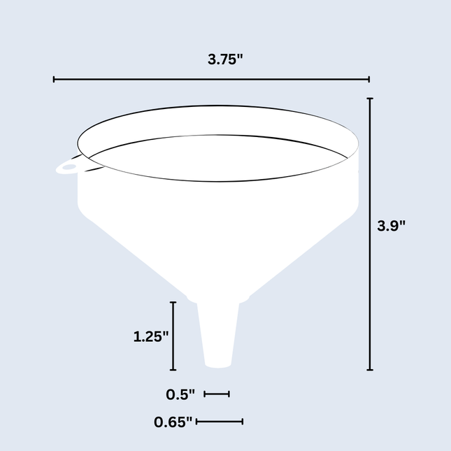 Plastic Funnel, 3.9 in.