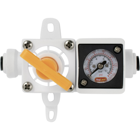 Duotight In-Line Regulator | Built-In Pressure Gauge | 0-150 PSI | Liquid & Gas Compatible | 6.35 mm Duotight