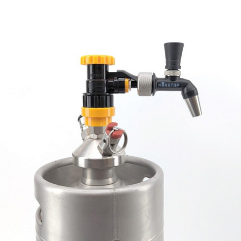 NukaTap Mini Beer Faucet Assembly Kit | Flow Control Ball Lock Quick Disconnect (QD) | Duotight Adapter | Self Closing Spring
