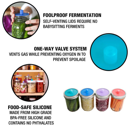 Pickle Pipes- Wide Mouth - Waterless Fermentation Airlock