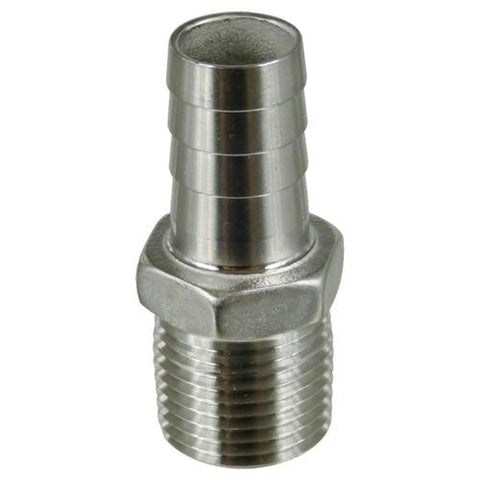 1/2 in mpt x 5/8 in (1/2" ID) Barb - Stainless