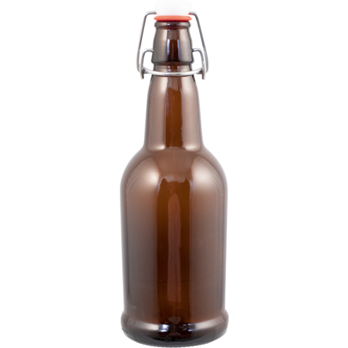 16 oz. Amber Pop Tops Swing Top Bottles - Case of 12