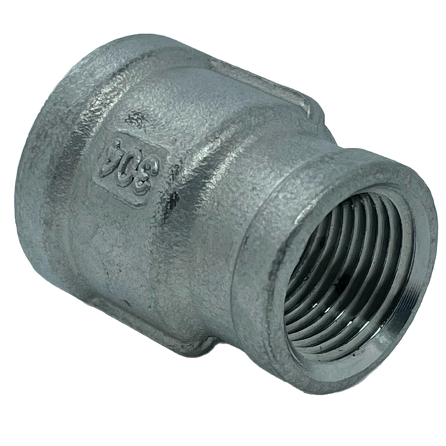 3/8'' FPT x 1/2'' FPT Stainless Coupler