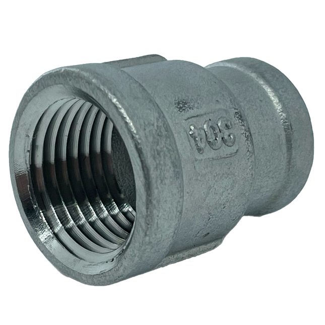 3/8'' FPT x 1/2'' FPT Stainless Coupler