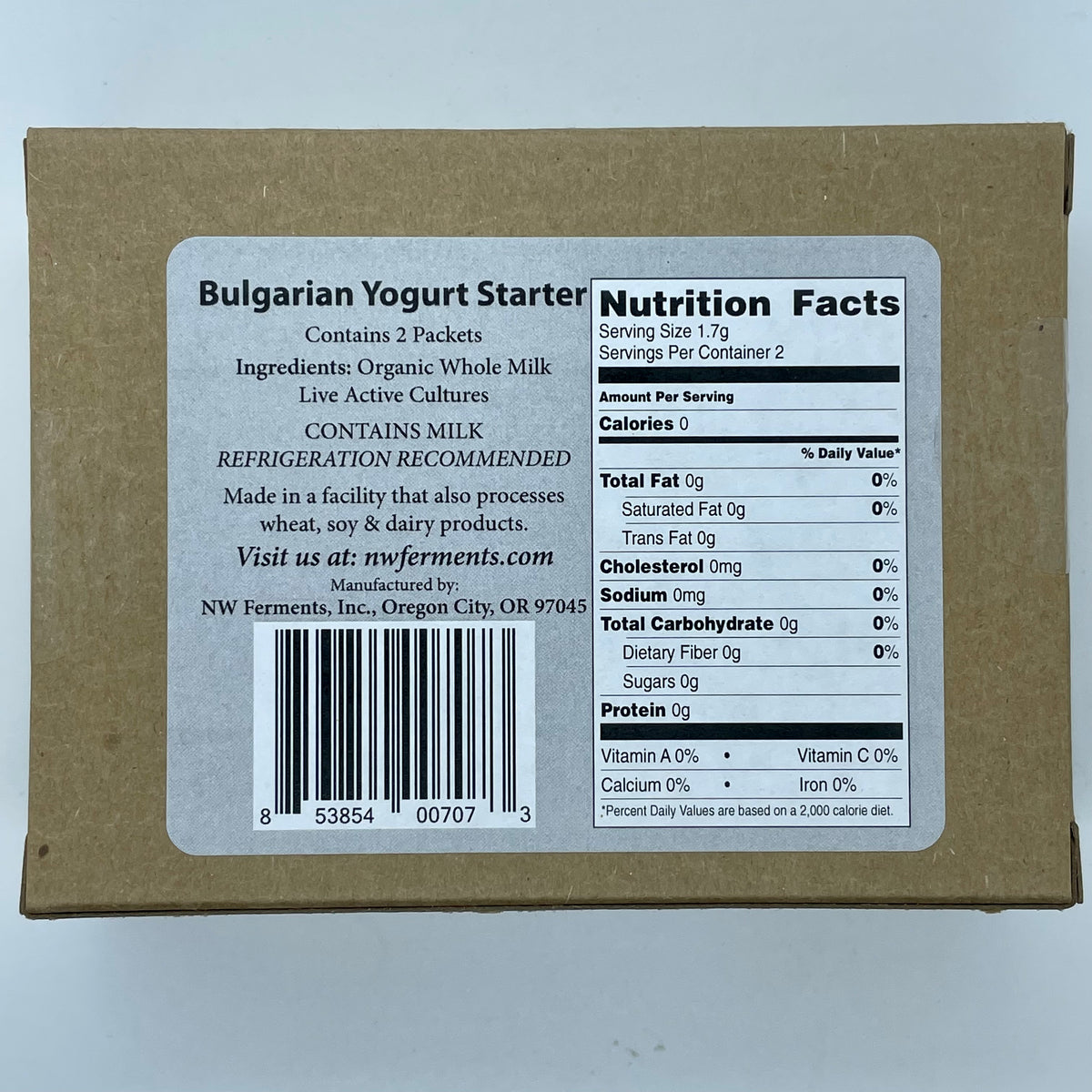 Bulgarian Yogurt Starter Culture Home Fermenter®