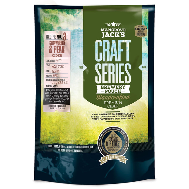 Strawberry and Pear Cider Pouch Kit